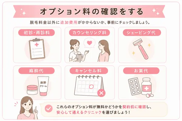 脱毛料金以外にオプション料金